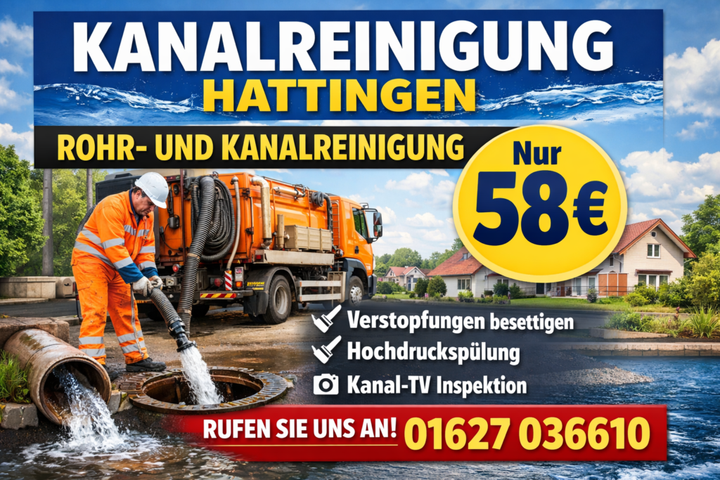 Kanalreinigung Hattingen ab 58€ | Schnelle & zuverlässige Rohrreinigung
