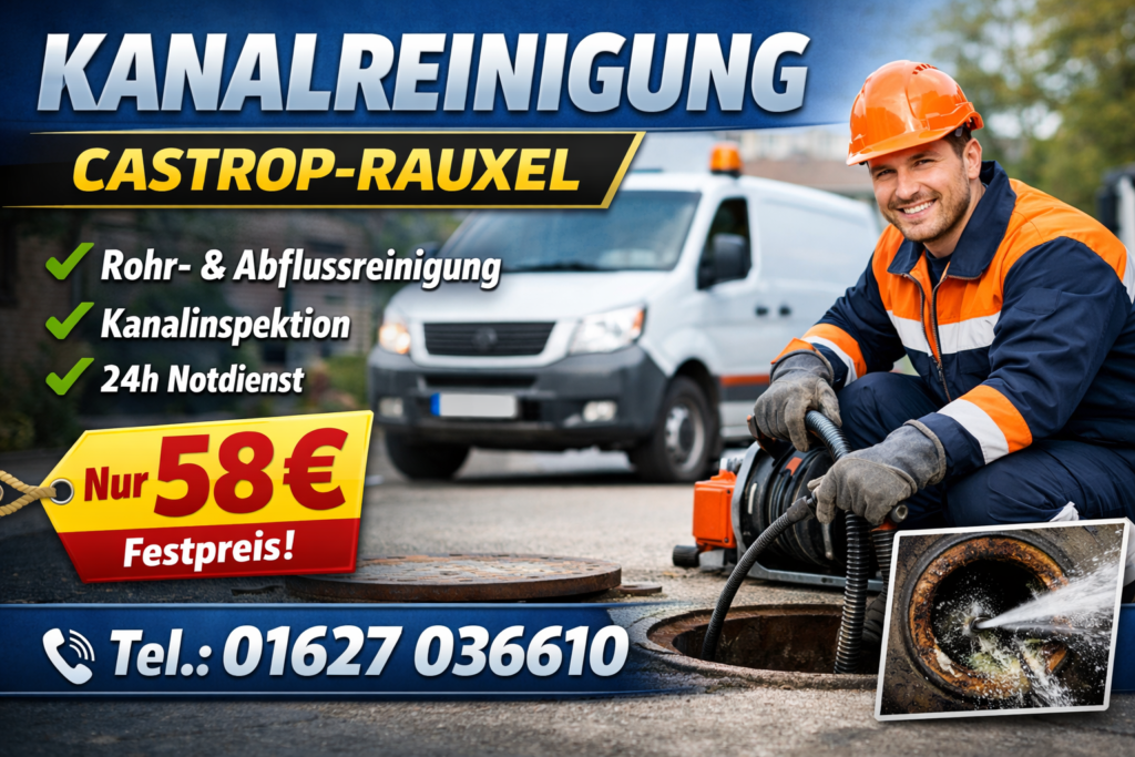 Kanalreinigung Castrop-Rauxel ab 58€ | Schnelle Rohrreinigung Service