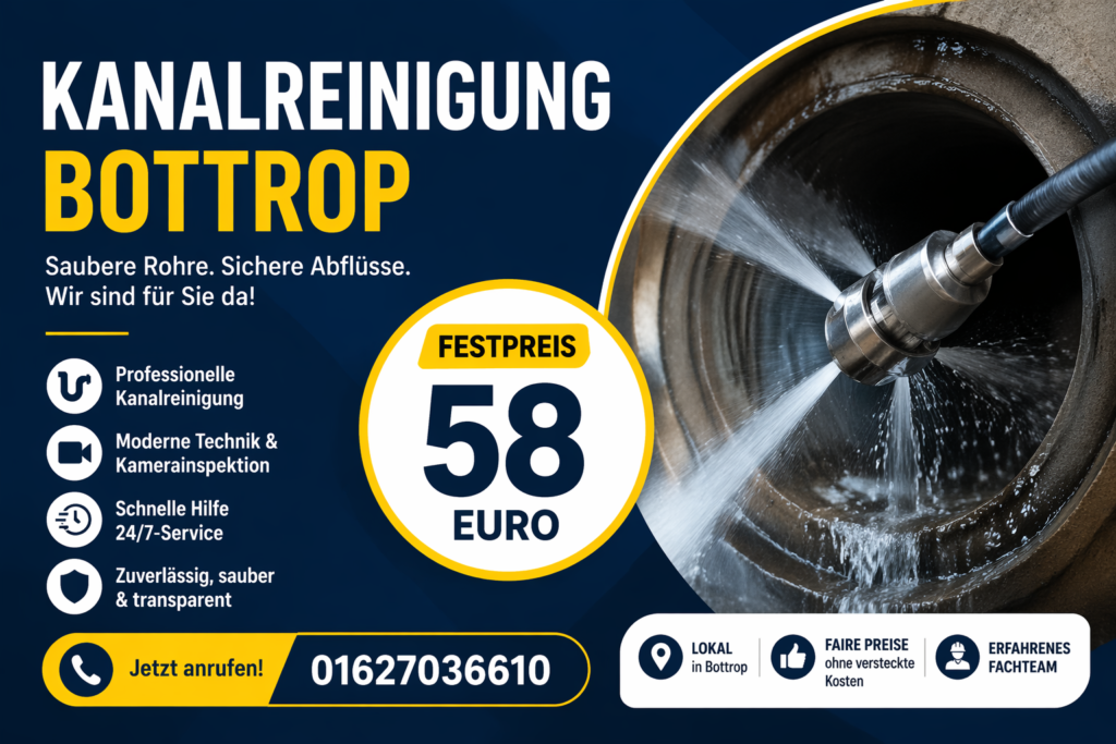 Kanalreinigung Bottrop ab 58€ | Schneller & zuverlässiger Service