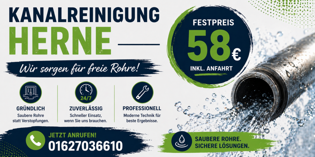 Kanalreinigung Herne ab 58€ | Schneller & zuverlässiger Service