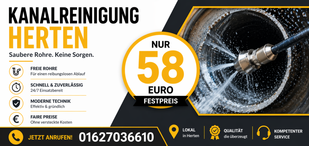 Kanalreinigung Herten ab 58€ | Schneller & zuverlässiger Service