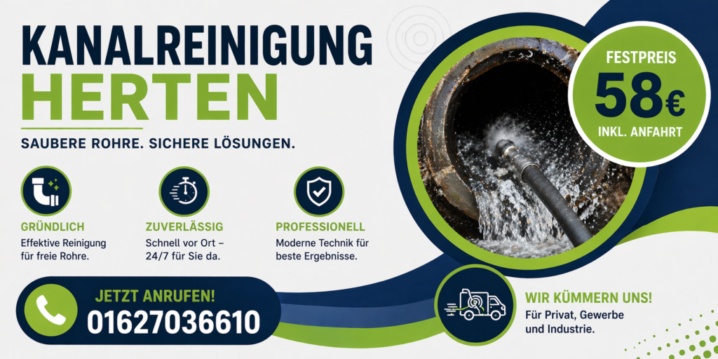 Kanalreinigung Herten ab 58€ | Schneller & zuverlässiger Service