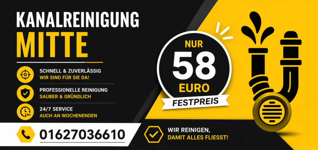 Kanalreinigung Mitte ab 58€ | Schneller & zuverlässiger Service