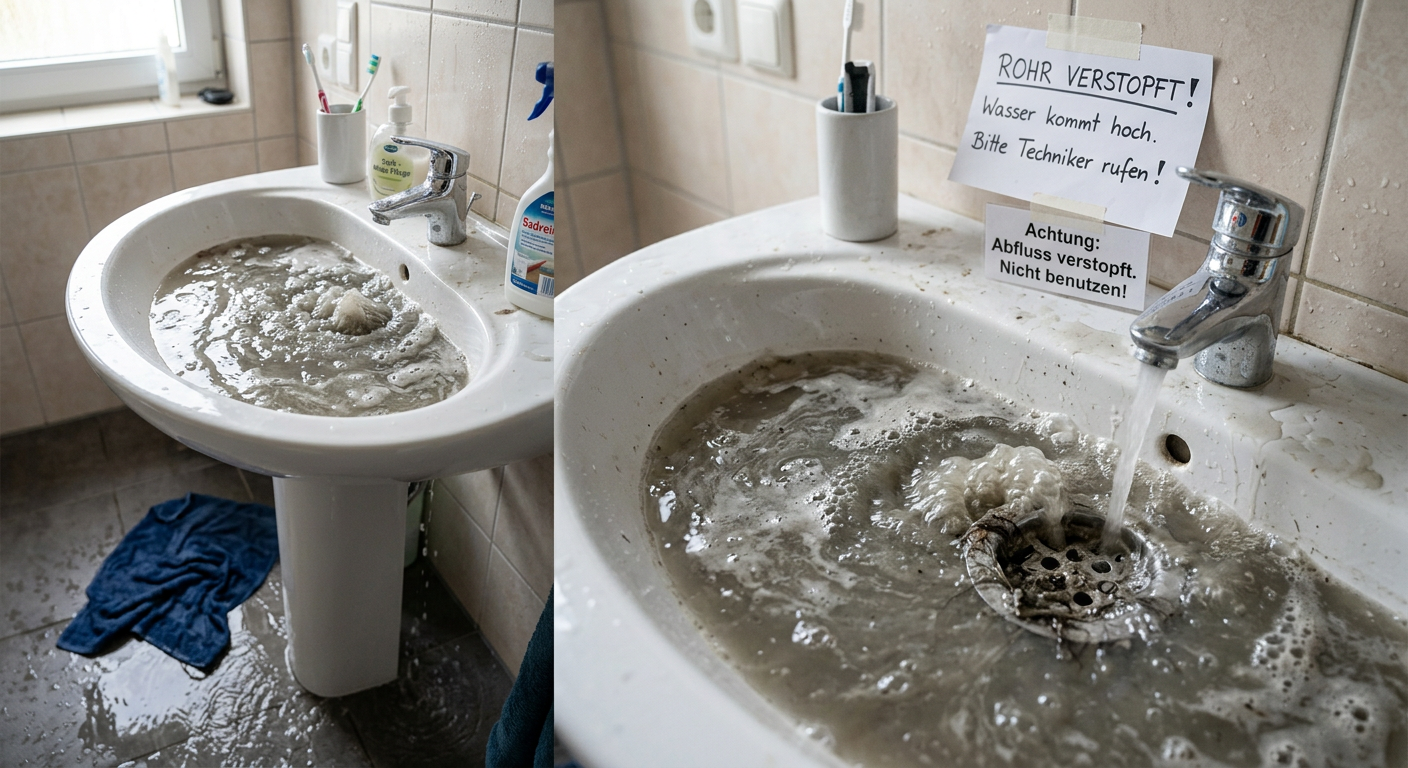 rohr verstopft wasser kommt hoch