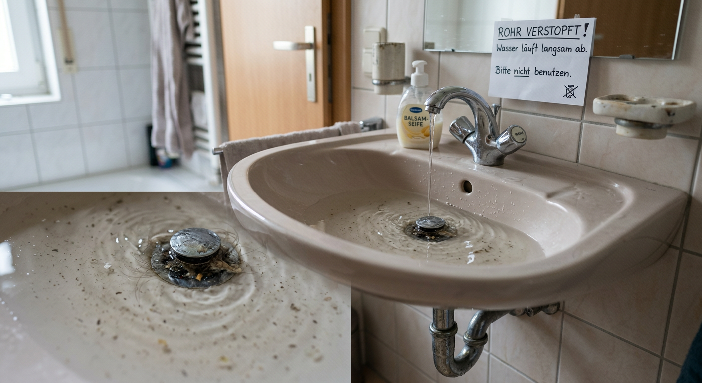 rohr verstopft wasser läuft langsam ab