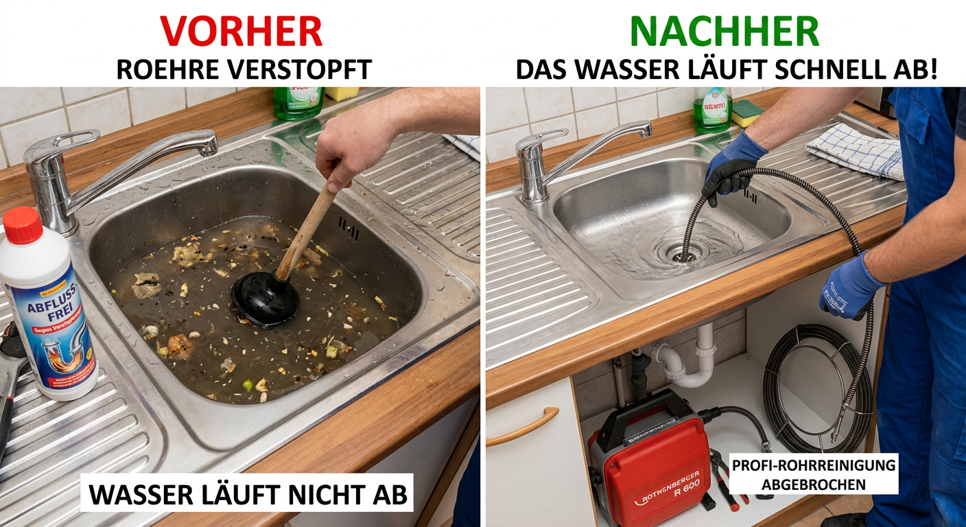 rohr verstopft wasser läuft langsam ab