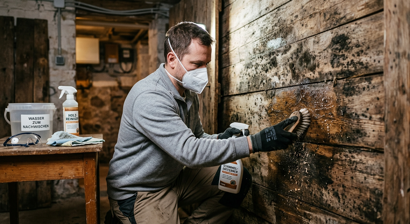 schimmel entfernen auf holz