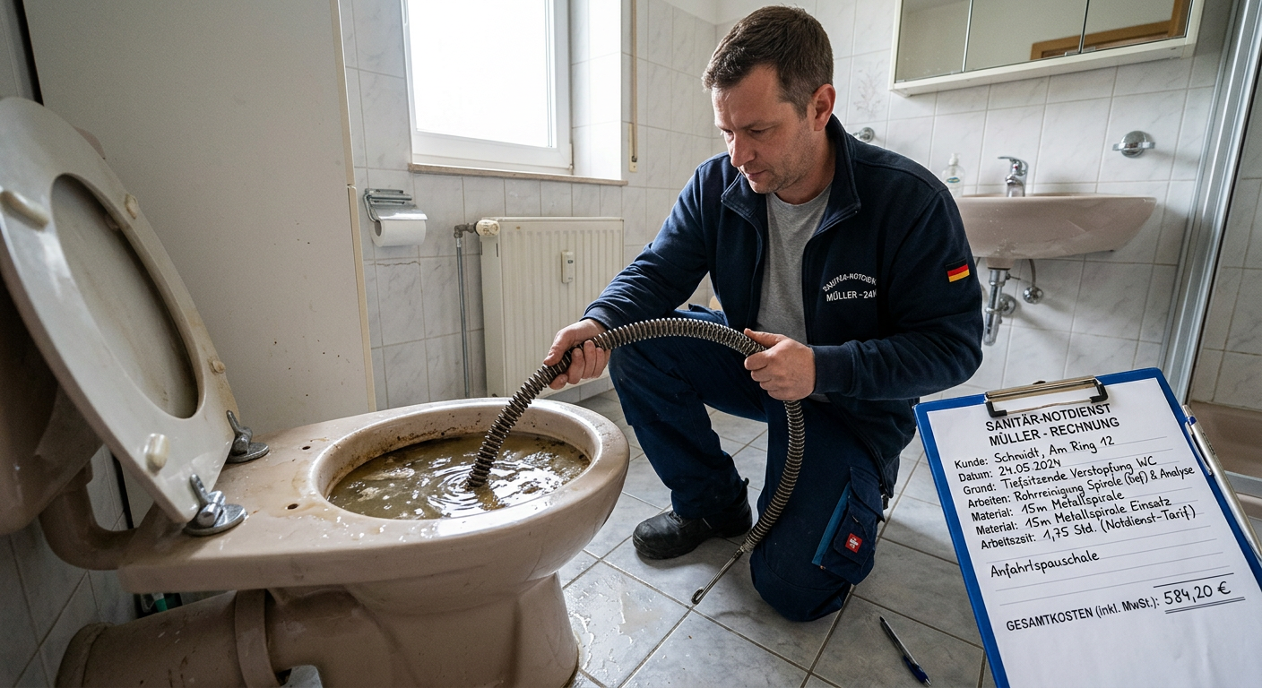 tiefsitzende verstopfung toilette kosten