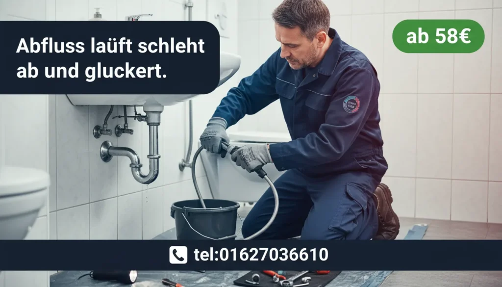 abfluss läuft schlecht ab und gluckert