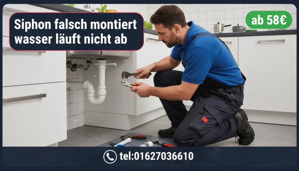 siphon falsch montiert wasser läuft nicht ab